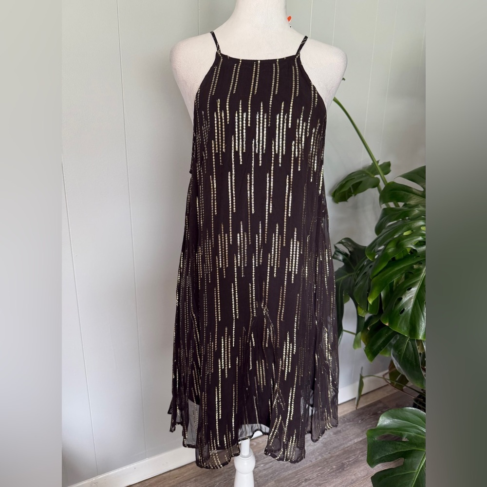 #11)  EN Crème sheer strap shoulder dress size L